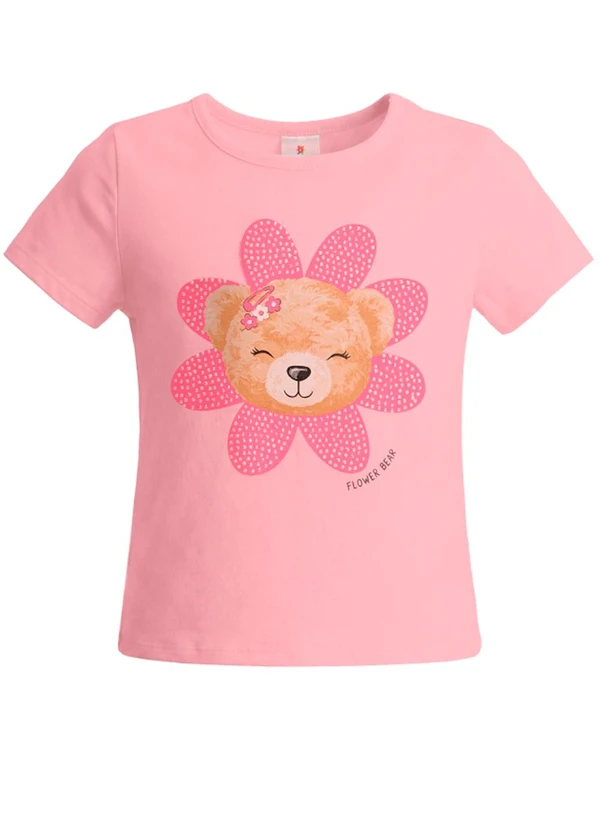Brandili - Blusa em Meia Malha Estampada Rosa