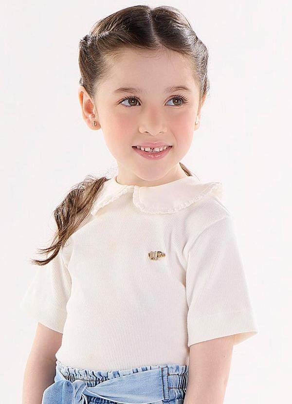 Up Baby - Blusa em Ribana Bege