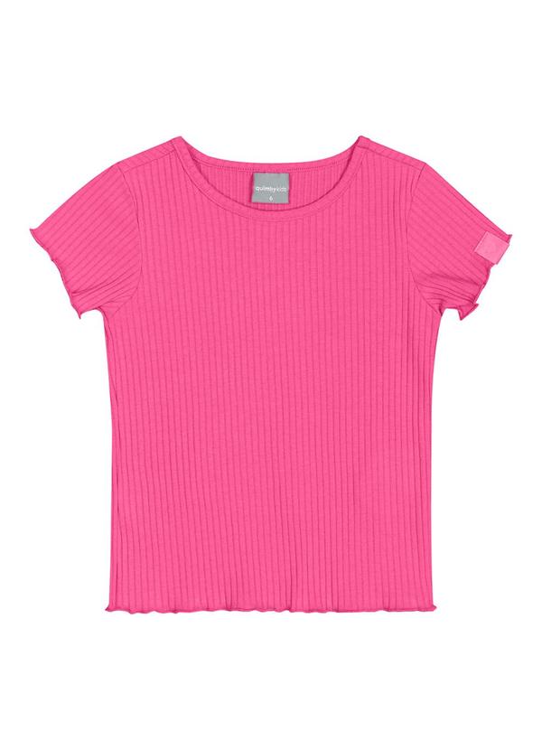 Quimby - Blusa em Ribana Canelada para Menina Rosa