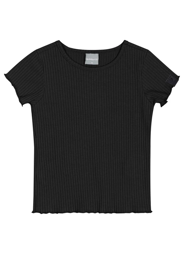 Quimby - Blusa em Ribana Canelada Preto