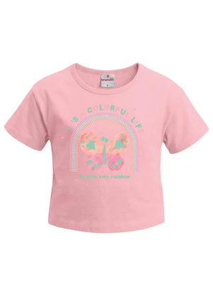 Brandili - Blusa Estampa de Borboleta Rosa - BRANDILI