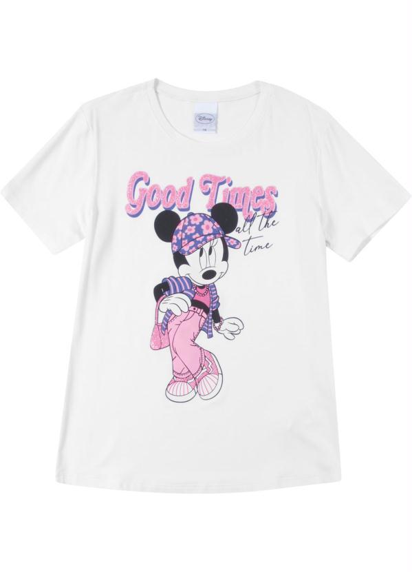 Disney - Blusa Estampada em Malha de Viscose Branco