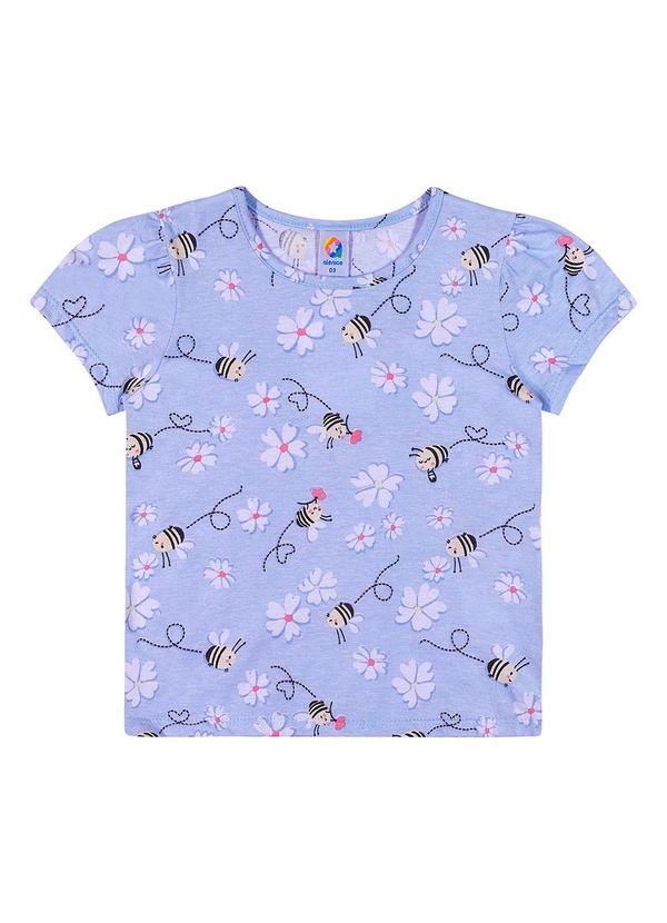 Alenice - Blusa Estampada Fashion Menina Azul