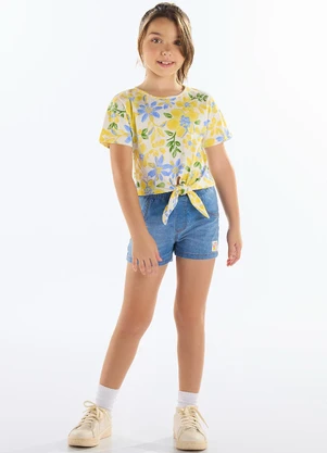 Quimby - Blusa Estampada Menina Amarelo - QUIMBY