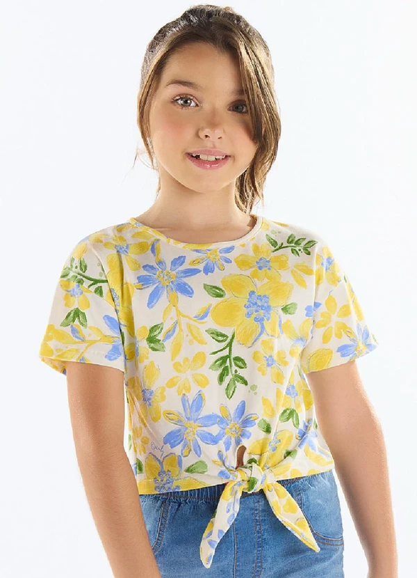 Quimby - Blusa Estampada Menina Amarelo
