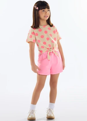 Quimby - Blusa Estampada Menina Bege - QUIMBY