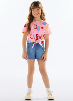 Quimby - Blusa Estampada Menina Rosa - QUIMBY