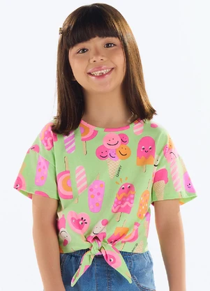 Quimby - Blusa Estampada Menina Verde - QUIMBY