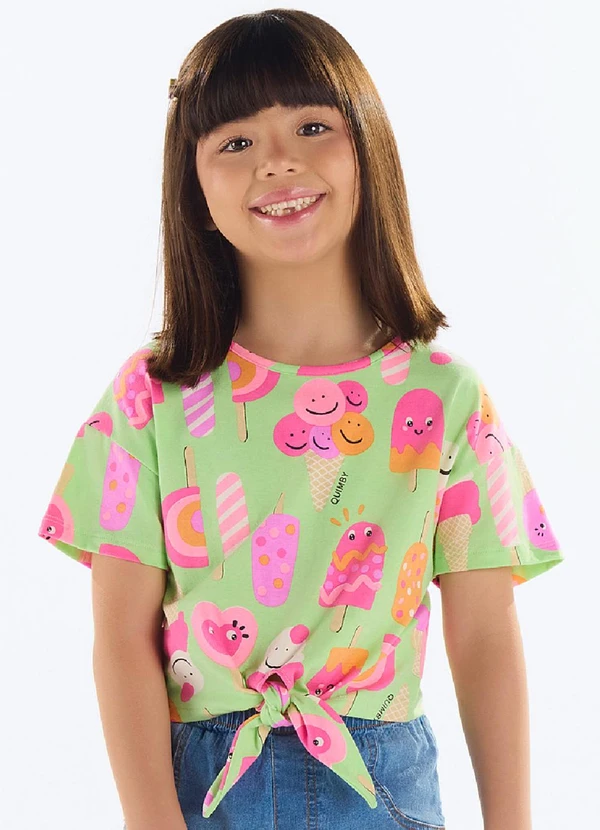 Quimby - Blusa Estampada Menina Verde