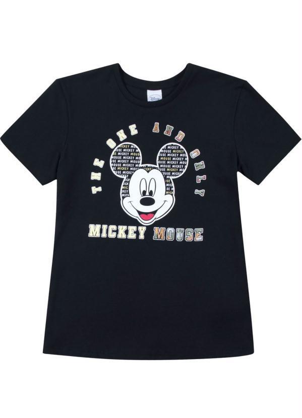 Disney - Blusa Estampada Modelagem Boyfriend Preto