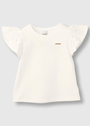 Carinhoso - Blusa Evasê em Cotton Off White - CARINHOSO