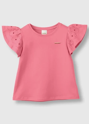 Carinhoso - Blusa Evasê em Cotton Rosa - CARINHOSO