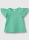 Carinhoso - Blusa Evasê em Cotton Rosa - variação: Verde Água