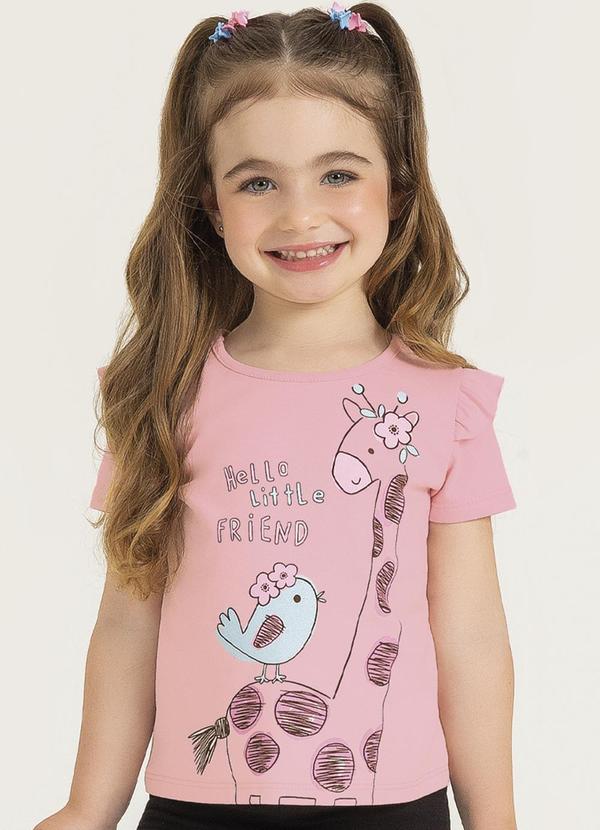 Cativa Kids - Blusa Feminina com Glitter e Babados Rosa