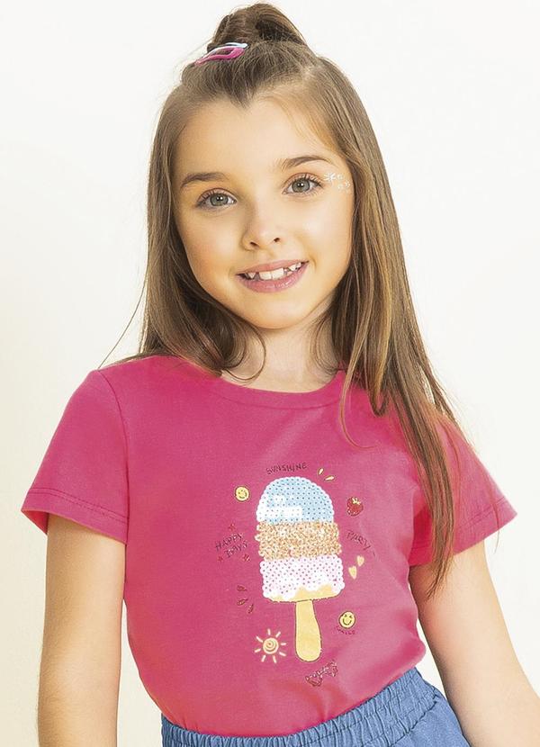 Cativa Kids - Blusa Feminina com Lantejoulas Rosa