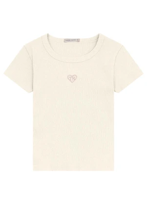 Trick Nick - Blusa Feminina em Ribana 2x1 Mescla Bege - TRICK NICK