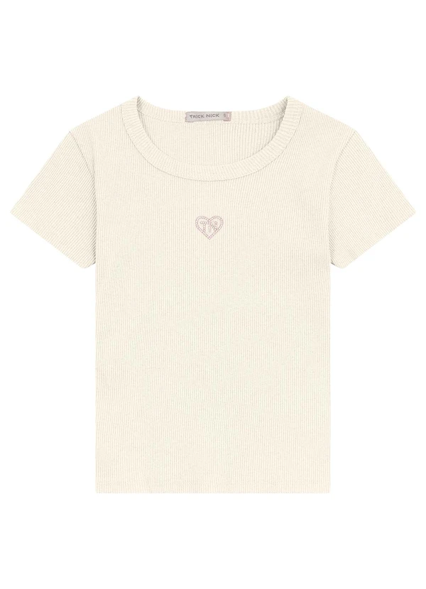 Trick Nick - Blusa Feminina em Ribana 2x1 Mescla Bege