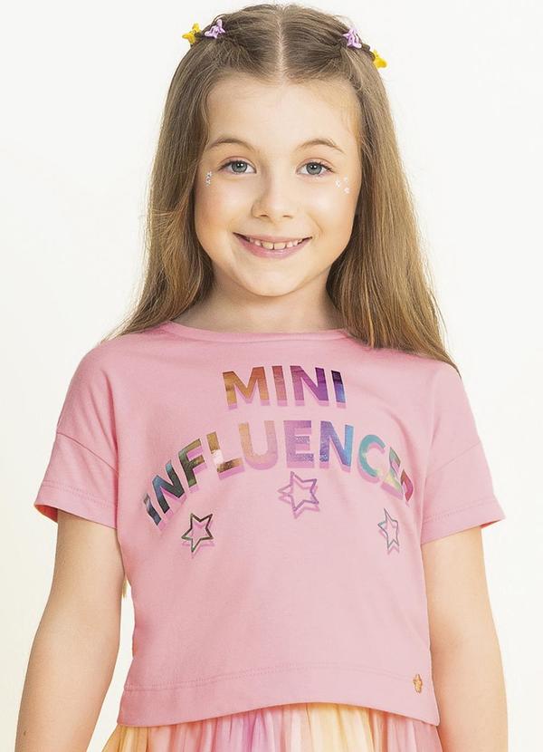 Cativa Kids - Blusa Feminina Estampada com Fóil Rosa 1