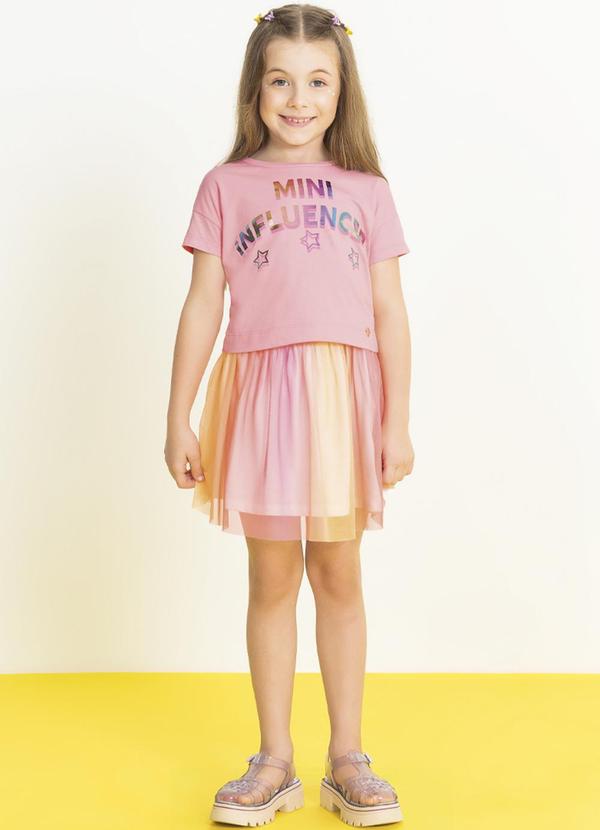 Cativa Kids - Blusa Feminina Estampada com Fóil Rosa 2