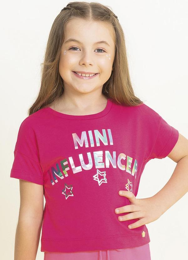 Cativa Kids - Blusa Feminina Estampada com Fóil Rosa
