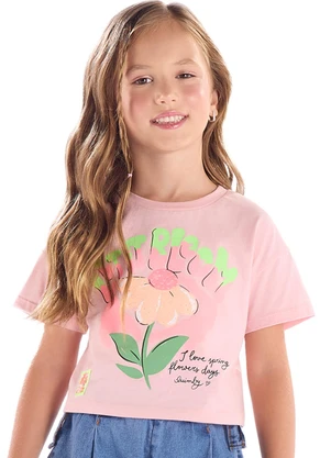 Blusa Feminina Infantil Algodão Quimby Rosa - QUIMBY