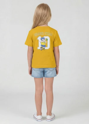Rovi Kids - Blusa Feminina Infantil Brasil Amarelo - ROVI KIDS