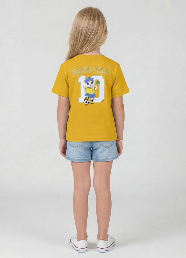 Rovi Kids - Blusa Feminina Infantil Brasil Amarelo 2