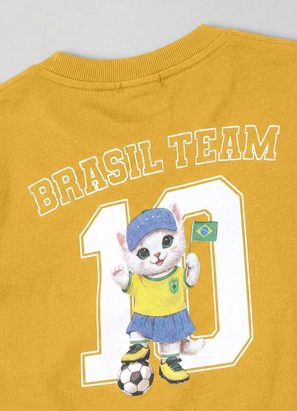 Rovi Kids - Blusa Feminina Infantil Brasil Amarelo 4