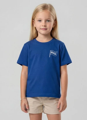 Rovi Kids - Blusa Feminina Infantil Brasil Azul - ROVI KIDS