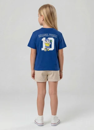 Rovi Kids - Blusa Feminina Infantil Brasil Azul - ROVI KIDS