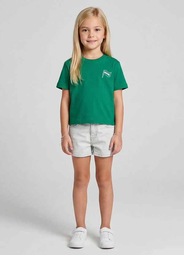 Rovi Kids - Blusa Feminina Infantil Brasil Verde 3