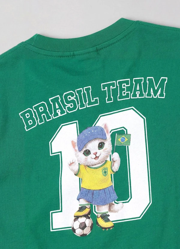 Rovi Kids - Blusa Feminina Infantil Brasil Verde 4