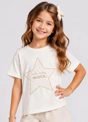 Rovitex - Blusa Feminina Infantil com Estampa Bege - ROVITEX