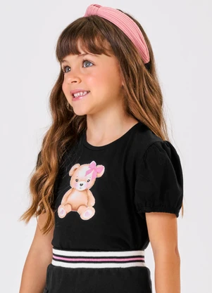 Rovitex - Blusa Feminina Infantil com Estampa Preto - ROVITEX