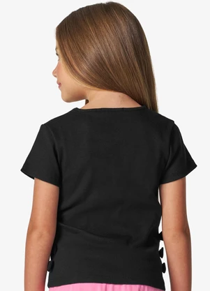 Rovitex - Blusa Feminina Infantil com Laços Preto - ROVITEX
