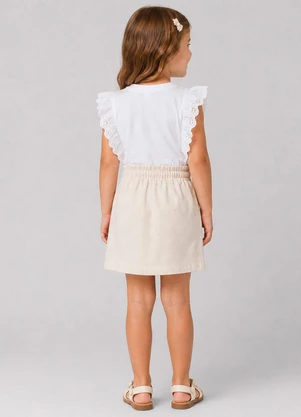 Rovitex - Blusa Feminina Infantil com Laise  Branco - ROVITEX