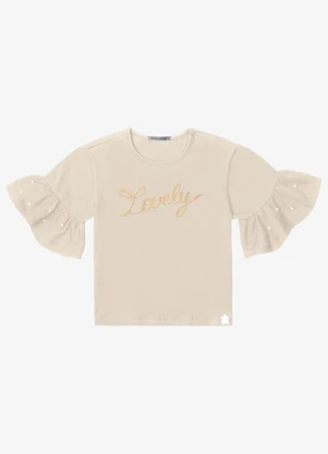 Trick Nick - Blusa Feminina Infantil em Cotton Leve Bege - TRICK NICK