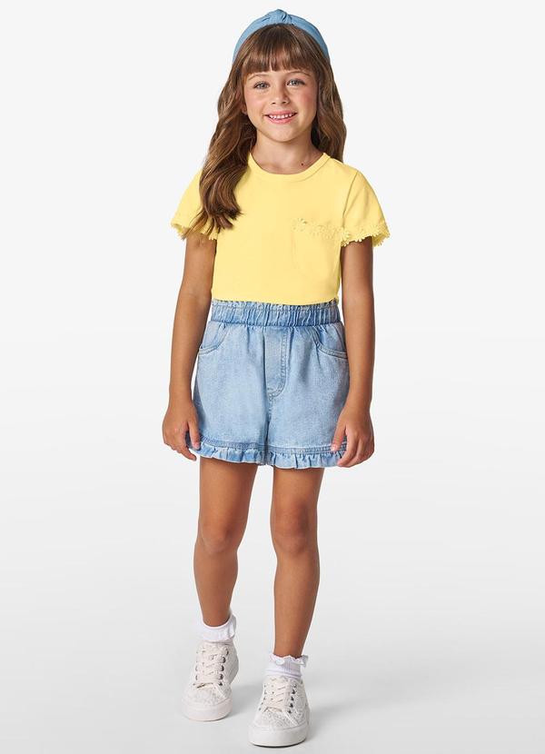 Trick Nick - Blusa Feminina Infantil em Meia Malha Amarelo 2