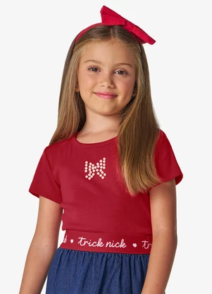 Trick Nick - Blusa Feminina Infantil em Ribana 2x1 Vermelho - TRICK NICK