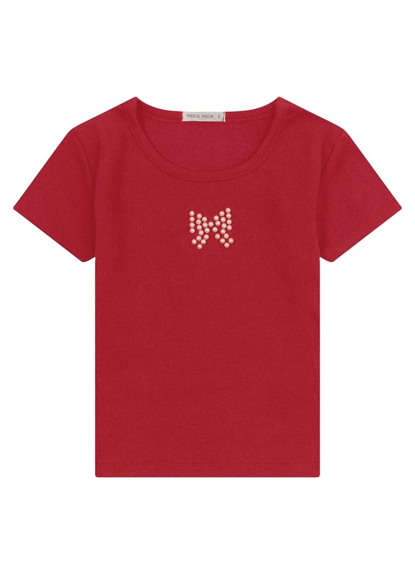 Trick Nick - Blusa Feminina Infantil em Ribana 2x1 Vermelho 3