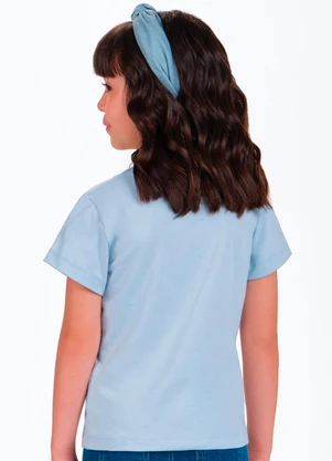 Rovitex - Blusa Feminina Infantil Flor de Lurex Azul - ROVITEX