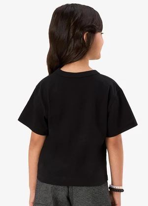 Rovi Kids - Blusa Feminina Infantil Meia Malha Preto - ROVI KIDS