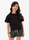 Rovi Kids - Blusa Feminina Infantil Meia Malha Rosa - variação: Preto
