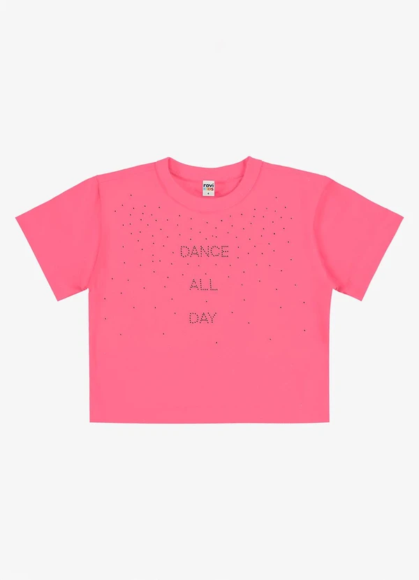 Rovi Kids - Blusa Feminina Infantil Meia Malha Rosa
