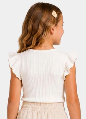 Trick Nick - Blusa Feminina Infantil Ribana Canelada Bege - TRICK NICK