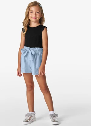 Trick Nick - Blusa Feminina Infantil Ribana Canelada Preto - TRICK NICK