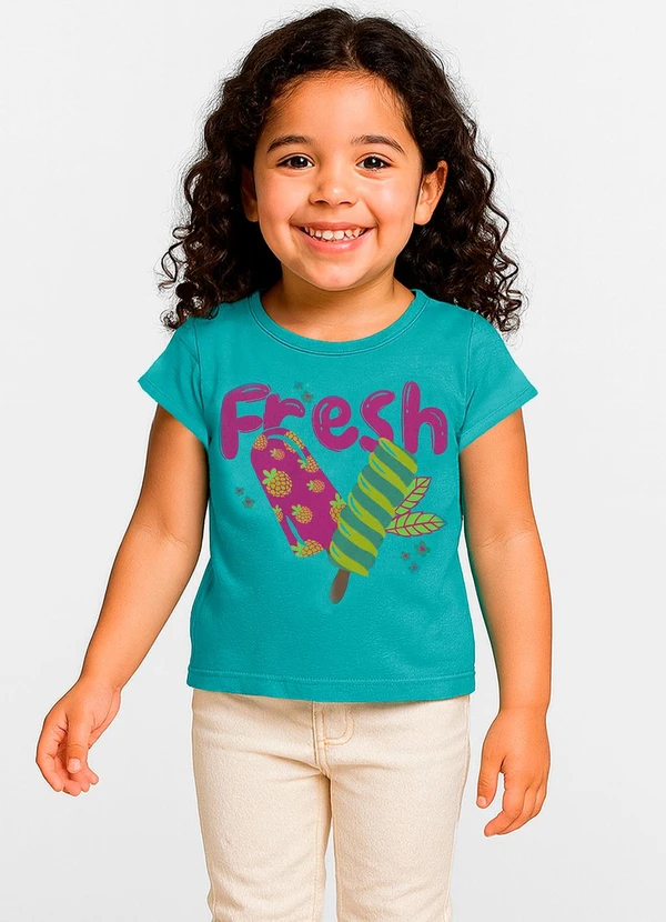 Infinita Cor - Blusa Feminina Infantil Verde 3