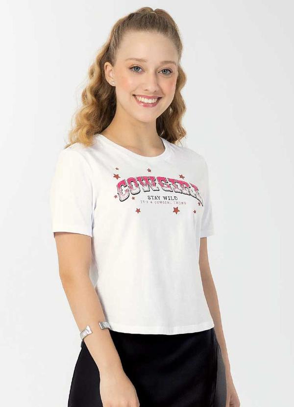 Bjoe - Blusa Feminina Juvenil com Estampa Branco