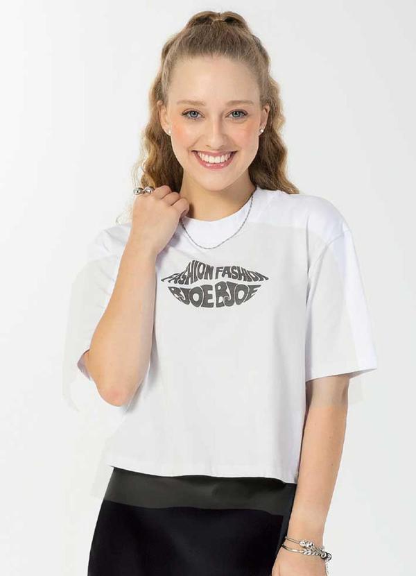 Bjoe - Blusa Feminina Juvenil de Malha Branco