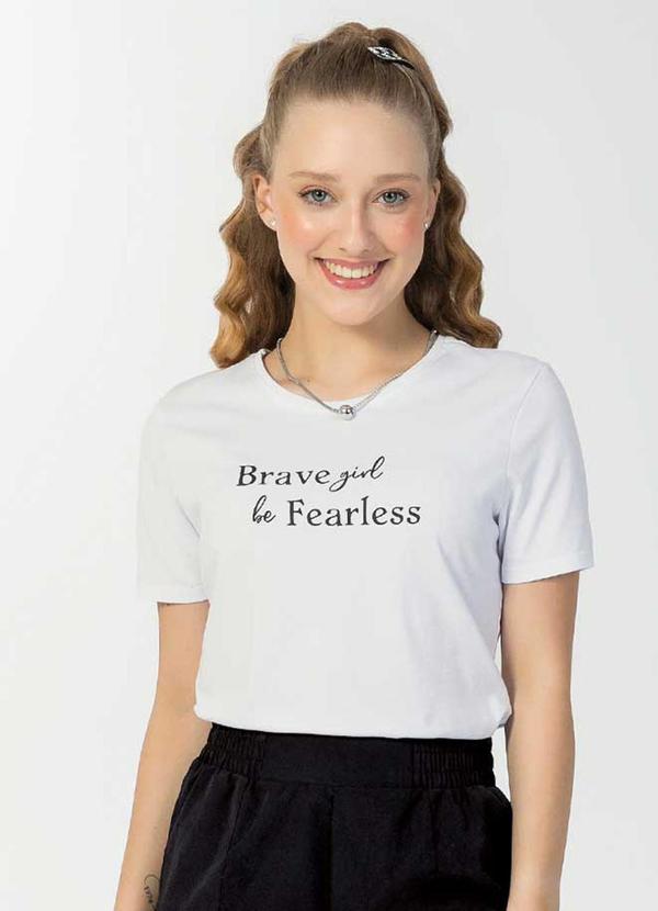 Bjoe - Blusa Feminina Juvenil de Malha Branco